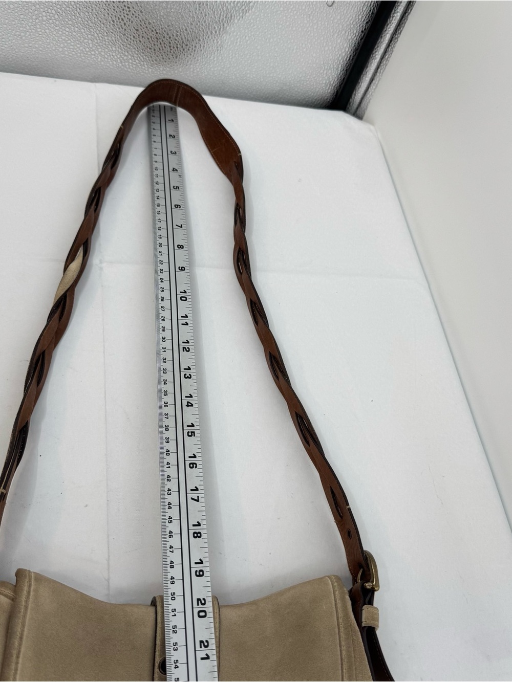 COACH Crossbody Bag Suede Fringe 9484 Beige - Picture 13 of 13